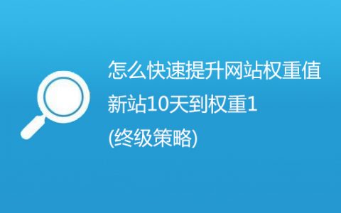怎么快速提升网站权重值,新站10天到权重1(终级策略)