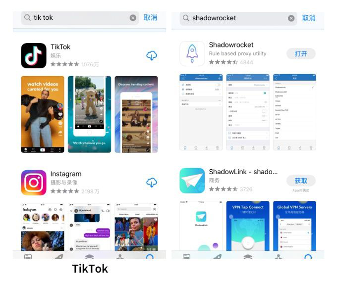 国际抖音TikTok苹果手机国外应用商店下载界面