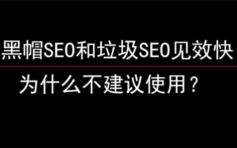 黑帽SEO和垃圾SEO见效快,为什么不建议使用？