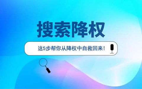 网站被降权,别慌,这5步帮你从降权中自救回来!
